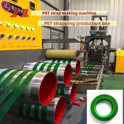 Máquina automática de fabrico de correias de PET de 16 mm com produção de material de flocos de garrafas 100% PET