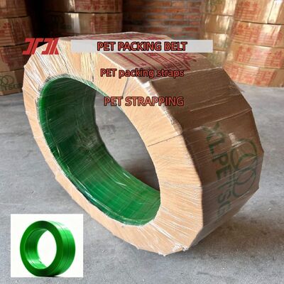 Cintas de PET de 12 mm Cintas de embalagem de PET verde Cintas de PET de aço de 100% de material reciclado